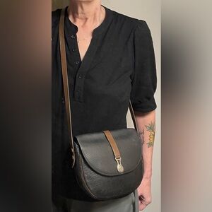 Dior Authentic Vintage Black Leather Crossbody Bag w/ Silver Hardware